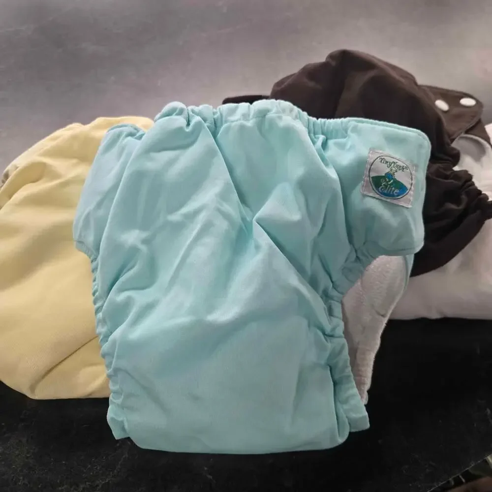 Tiny Tush Elite One-Size Cloth‎ Diaper Bundle - Set of 4 + 8 Inserts